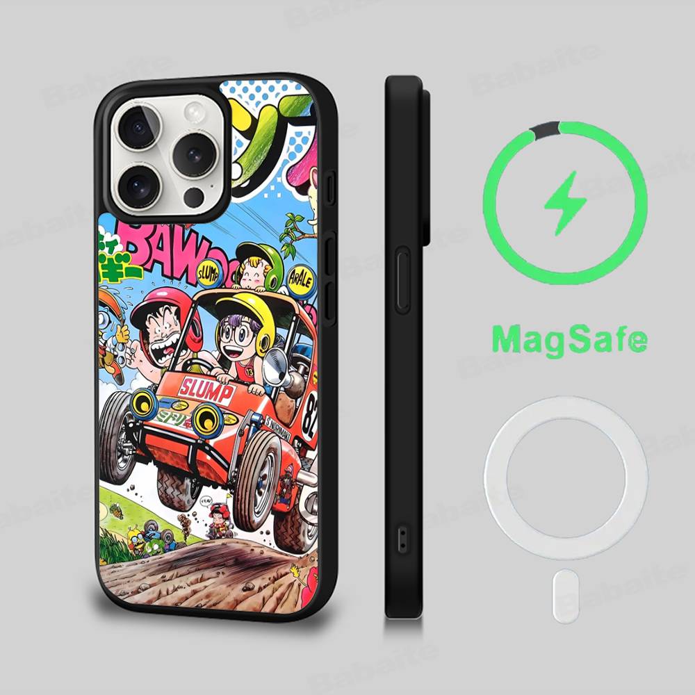 A-Arale-Dr-S-Slump Phone Case Magnetic Case For IPhone 16 14 13 12 11 15 Pro Max Plus For Magsafe Wireless Charge Cover