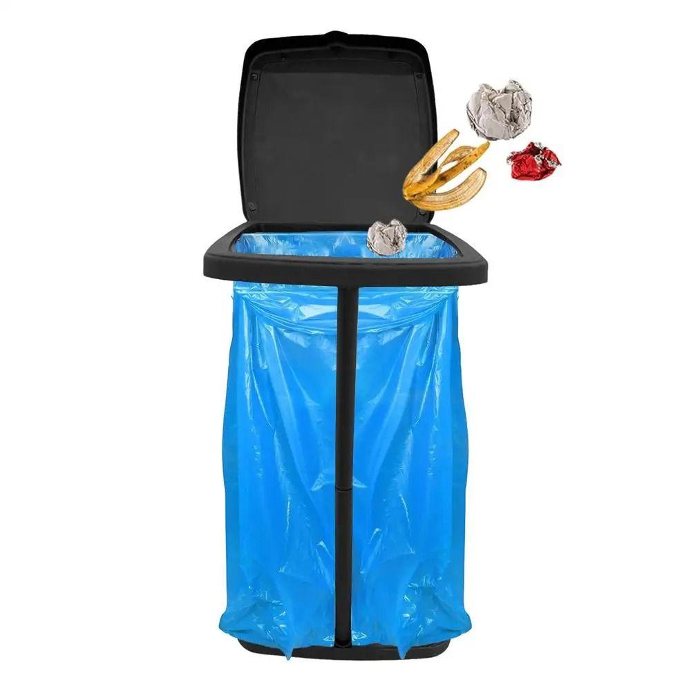 Foldable Trash Bag Holder with Lid Trash Can Holder Multifunctional Rubbish Bin Stand  Kitchen