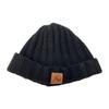 Used Doublet Doublet  KIJIMA TAKAYUKI Leather Patch Beanie Beanie Knit Hat Black 23202-DL Hat Men's Hat Knit Hat Logo Black 104H-100