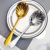 1pc Shell Shape Stainless Steel Spoon With Long Handle Ladle Restaurant Dessert Spoon Ice Cream Scoops Kitchen Accessories Tool