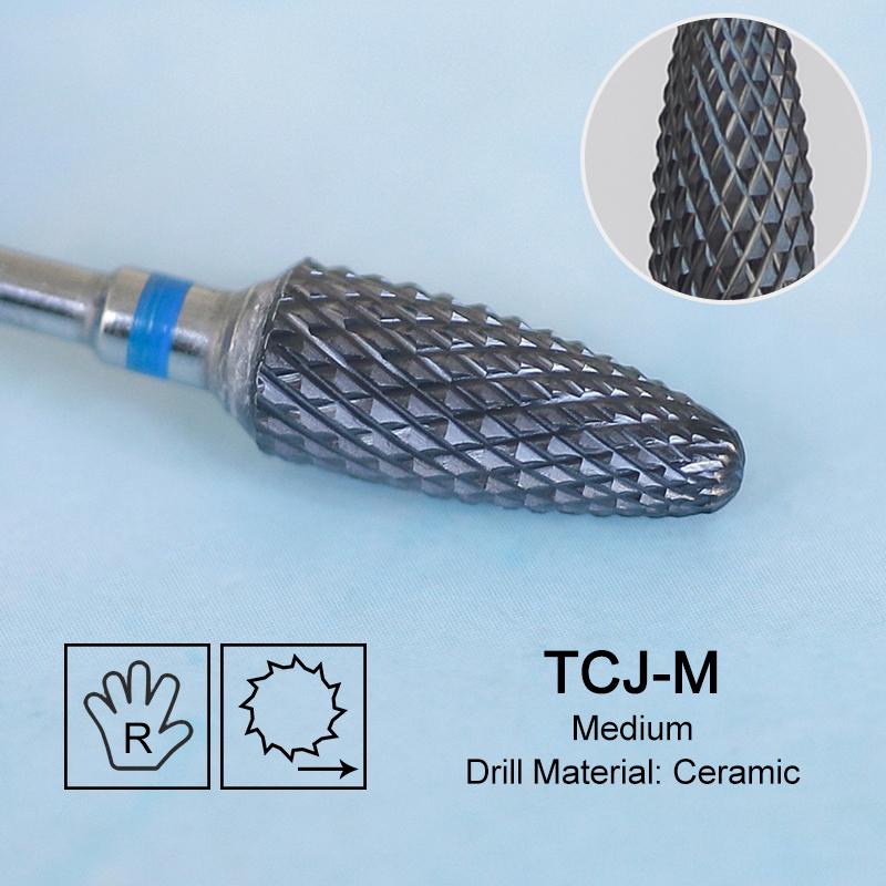 Ceramic Milling Cutter Flame Carbide Nail Drill Bits Pink Gel Remover Electric Machine Drills Polishing Peeling Nails Art Tools