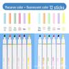 Deli Eye Protection Fluorescent Marker Pen, Macaron Morandi Colors, Soft Tip