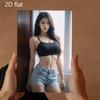 Asian Woman In Black Crop Top and Denim Shorts Vintage Tin Sign  Durable Metal Plaque Wall Decor for Home Office Bar Man Cav