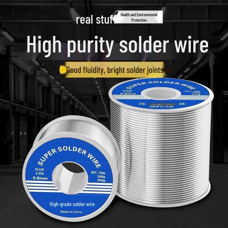 

100 г Безотмывочная оловянно-свинцовая припойная проволока с канифольным сердечником - Низкотемпературная для паяльника