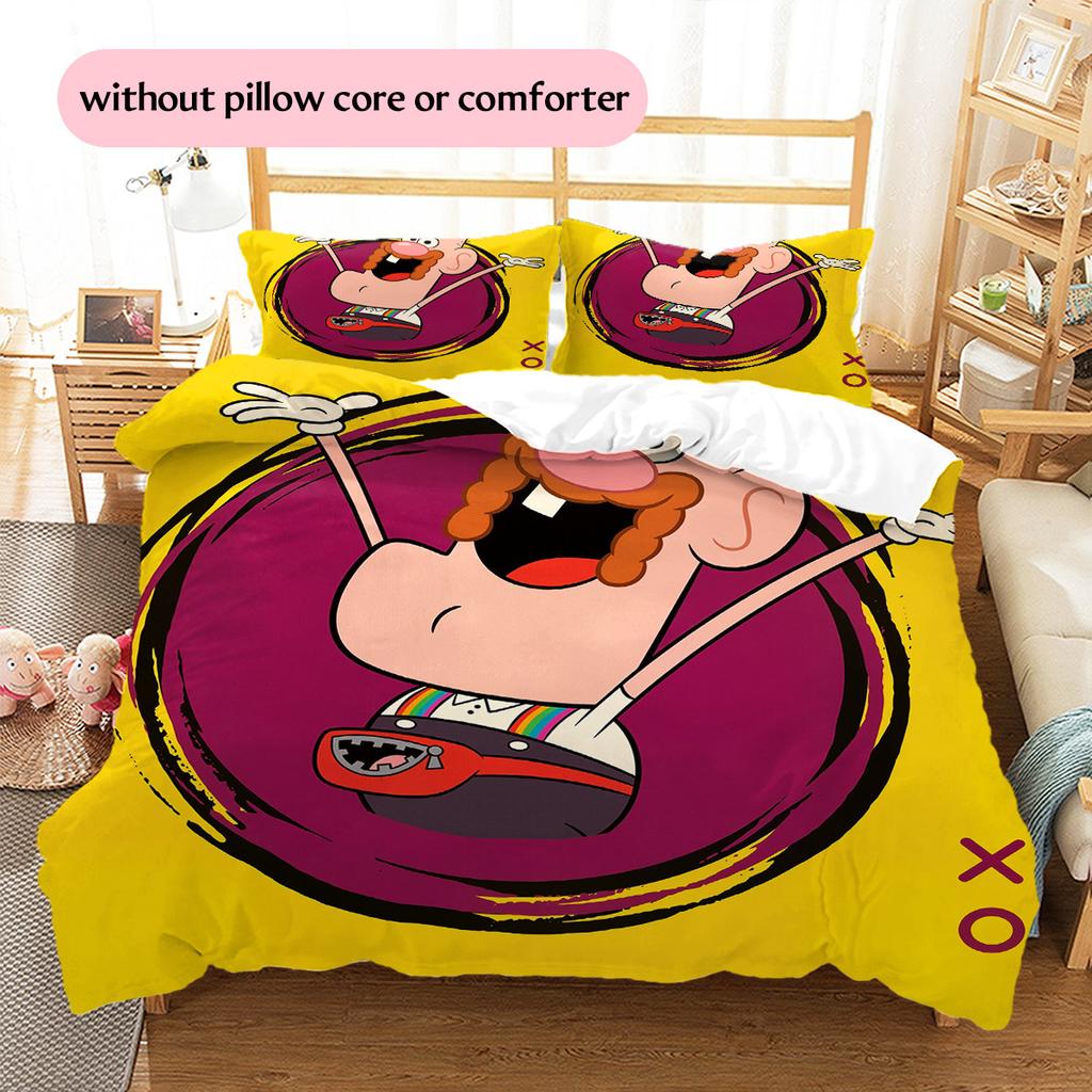 Uncle Grandpa  Pattern Bedding Quilt Set  Home Decoration  Gift (1 * Duvet Cover + 2 * Pillowcase  Without Core)