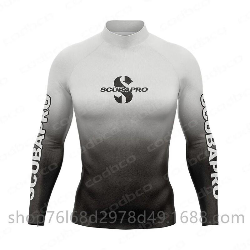 Mens UV Protection Rash Guard Long Sleeve Wetsuit Top Snorkeling Diving Surfing Water Sports Quick Dry Neoprene