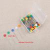 300PCS Colored Head Flower Button Head Pins Flat Button Flower Shaped Flat Head Straight Pins Storage Box Butterfly Shaped