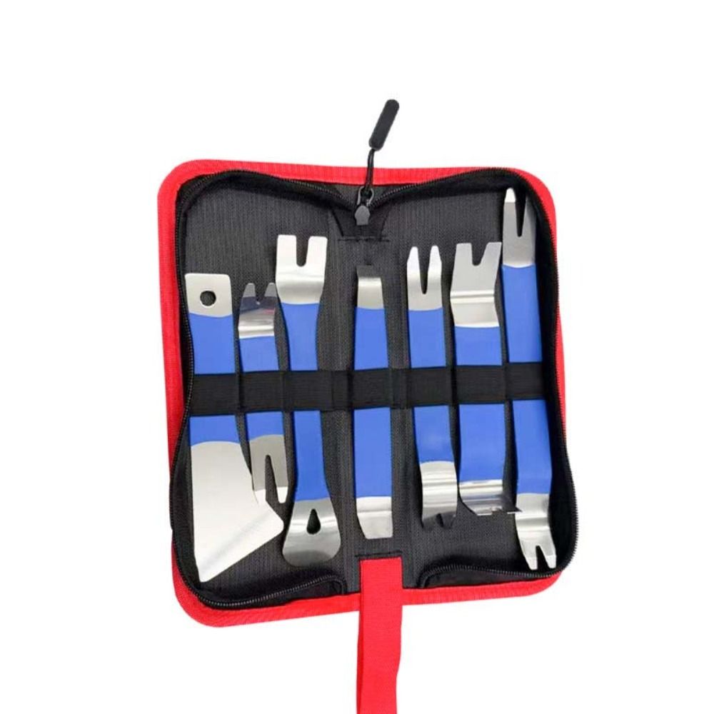7Pcs/set Non-slip Car Radio Remover with Storage Bag Car Buckle Pry Tool Car Buckle Screwdriver
