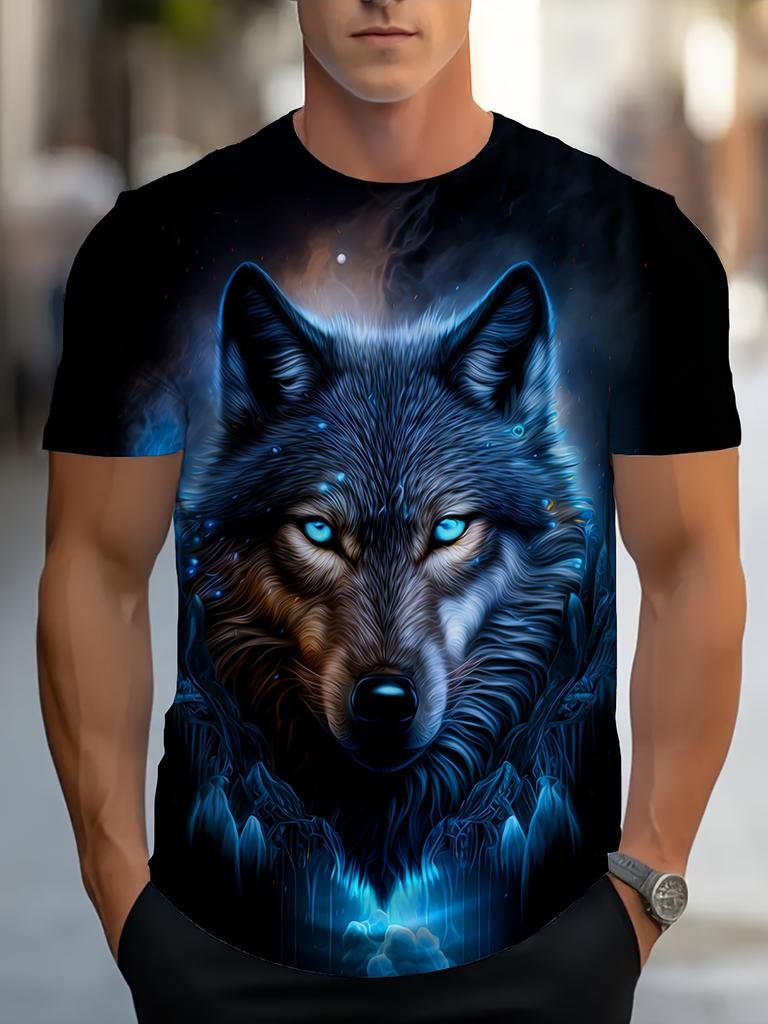 2026 Hot Selling Fashionable Cool Domineering Black Lion Texture 3D Printing Fast Drying Outdoor Street Dance T-shirt Large Size