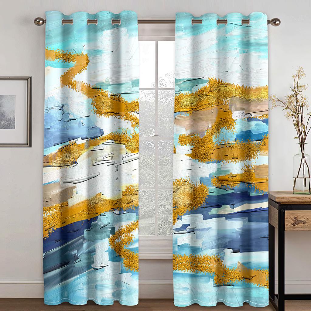 3D Moderne Kunst Morandi Farbe Vorhänge 2 Paneele Europäischer Luxus Zuhause Wohnzimmer Schlafzimmer Balkon Küche Dekorative Vorhänge