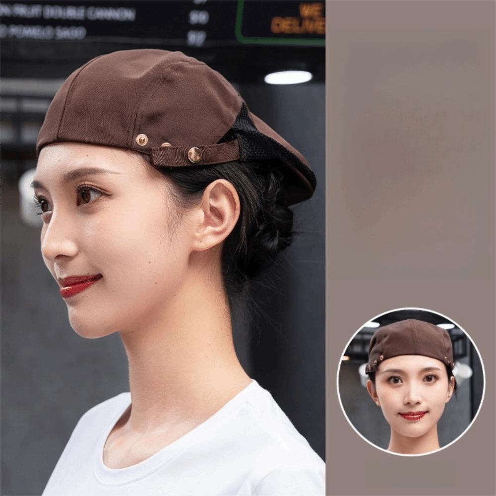 

Breathable Beret Hat Comfortable Male Chef Hat Creative Mesh Hat Restaurant BBQ Restaurant Kitchen кофейный