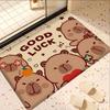 Interesting Capybara Bathroom Mat INS Style Soft Bedroom Floor House Laundry Room Mat Anti-skid Welcome Doormat