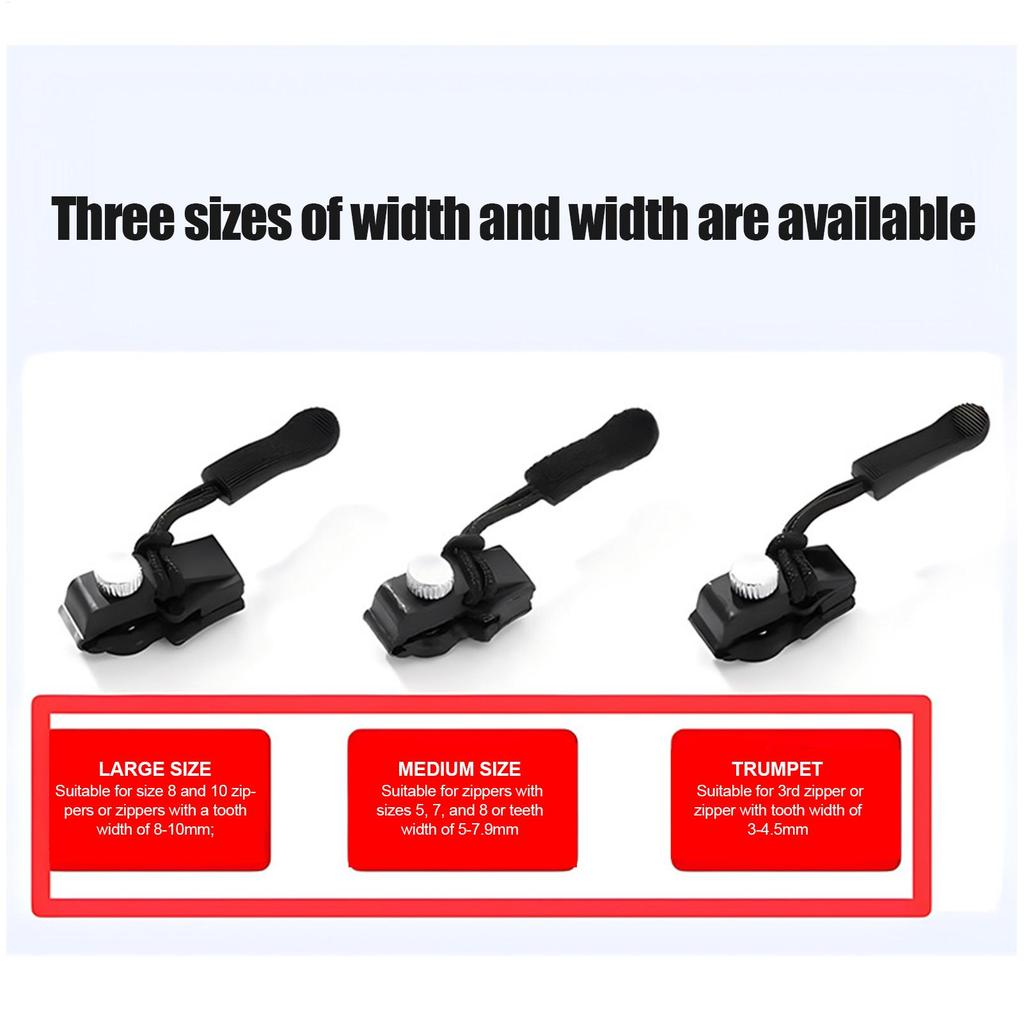 10-teiliges Schnell lösbares Reißverschluss-Reparaturset geeignet für verschiedene Größen von Reißverschlüssen an Kleidung, Gepäck, Rucksäcken und anderer Ausrüstung