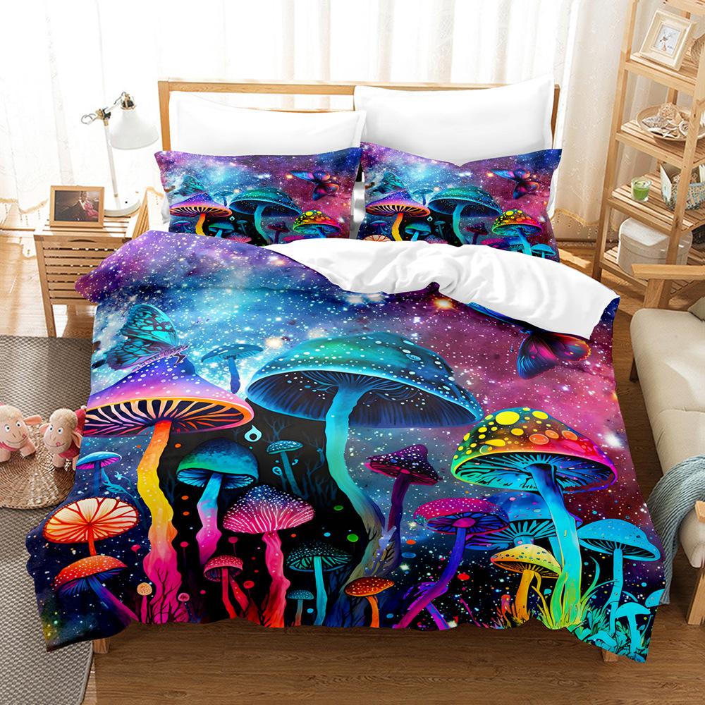 Plant Mushroom Series Three-Piece Set 3D Digital Printing Bedding Two-Piece Set
