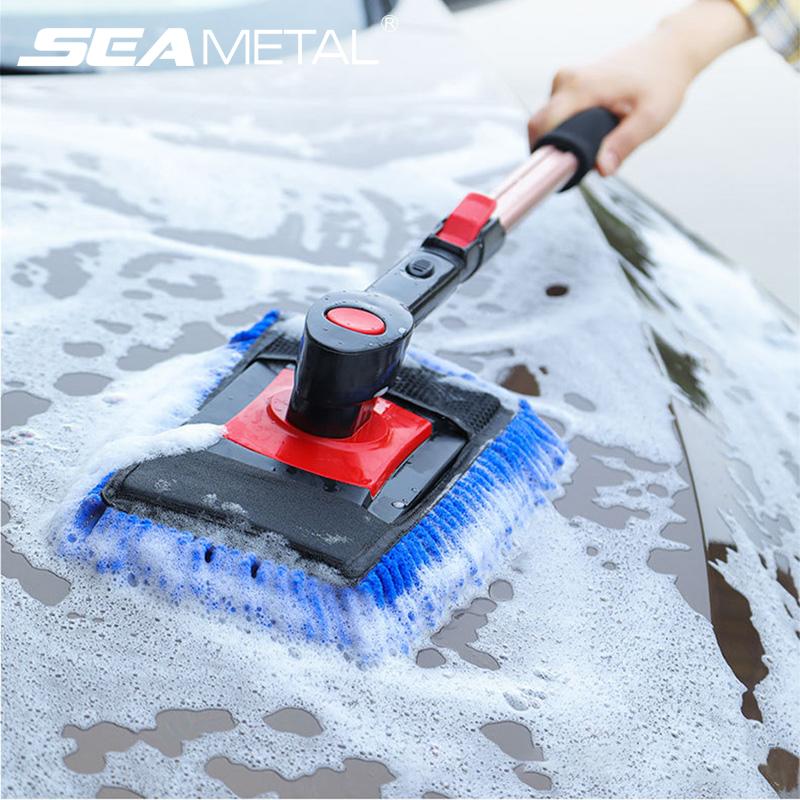 SEAMETAL Telescoping Car Wash Brush Mop Towel Kit Long Handle Chenille Mop Brusher Car Washing Dust Removal Cleaning Supplies
