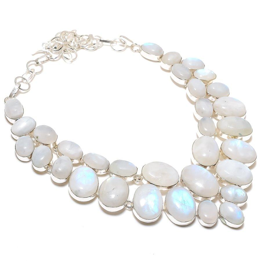 

Ожерелье ручной работы из серебра 925 пробы с лунным камнем 18 дюймов a7d67