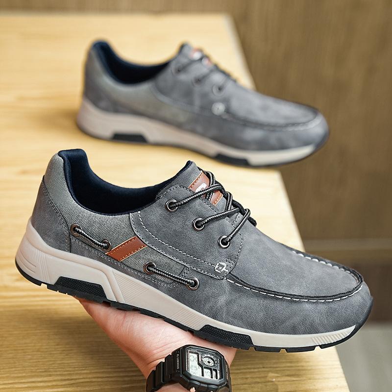 Men's large size casual driving shoes retro street style fashion trend men's shoes Korean version of youth sports shoes