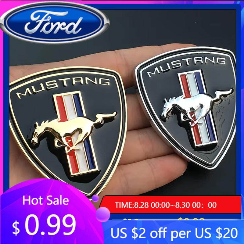 New 2026 Car Sticker 1Pcs 3 Colors 6 * 7.5 Cm Metal Car Sticker For  Mustang Ford Shelby GT Logo Badge Car Body Fender Trunk Dec