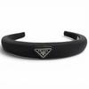 Great PRADA Katyusha Triangle Logo Re-Nyron Headband Hair Accessory 1IH020 Used