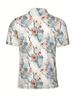 Men'S Short-Sleeve Polo Shirt with Flat Digital Print Pattern - No Texture
