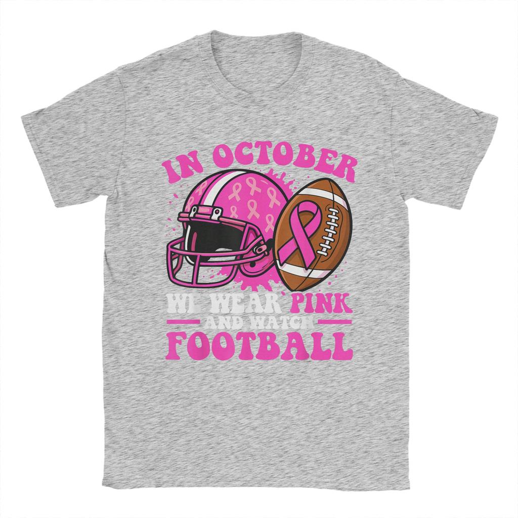 Breast Cancer Awarenes Women In October We Wear Pink T Shirt Men  Y2K Basic T-Shirts Summer O-Neck Tees Cheap Oversize Clothes