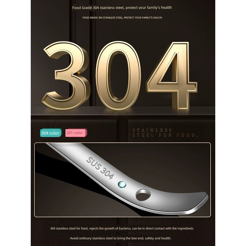 304 Stainless Steel Spoon Thickened Spoon for Soup Serving For Home Kitchen Long Handle Soup Scoop Soup Ladle Sheng Tang Sheng Porridge Spoon Ladel