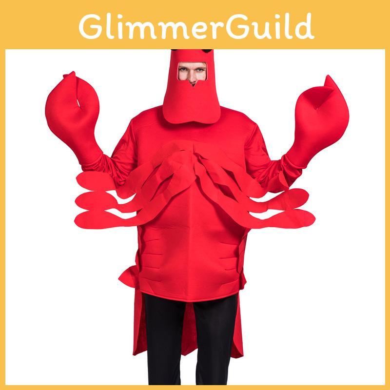 Auffälliges Rotes Hummer-Cosplay-Kostüm Langlebiges Performance-Outfit für Halloween und Festliche Veranstaltungen
