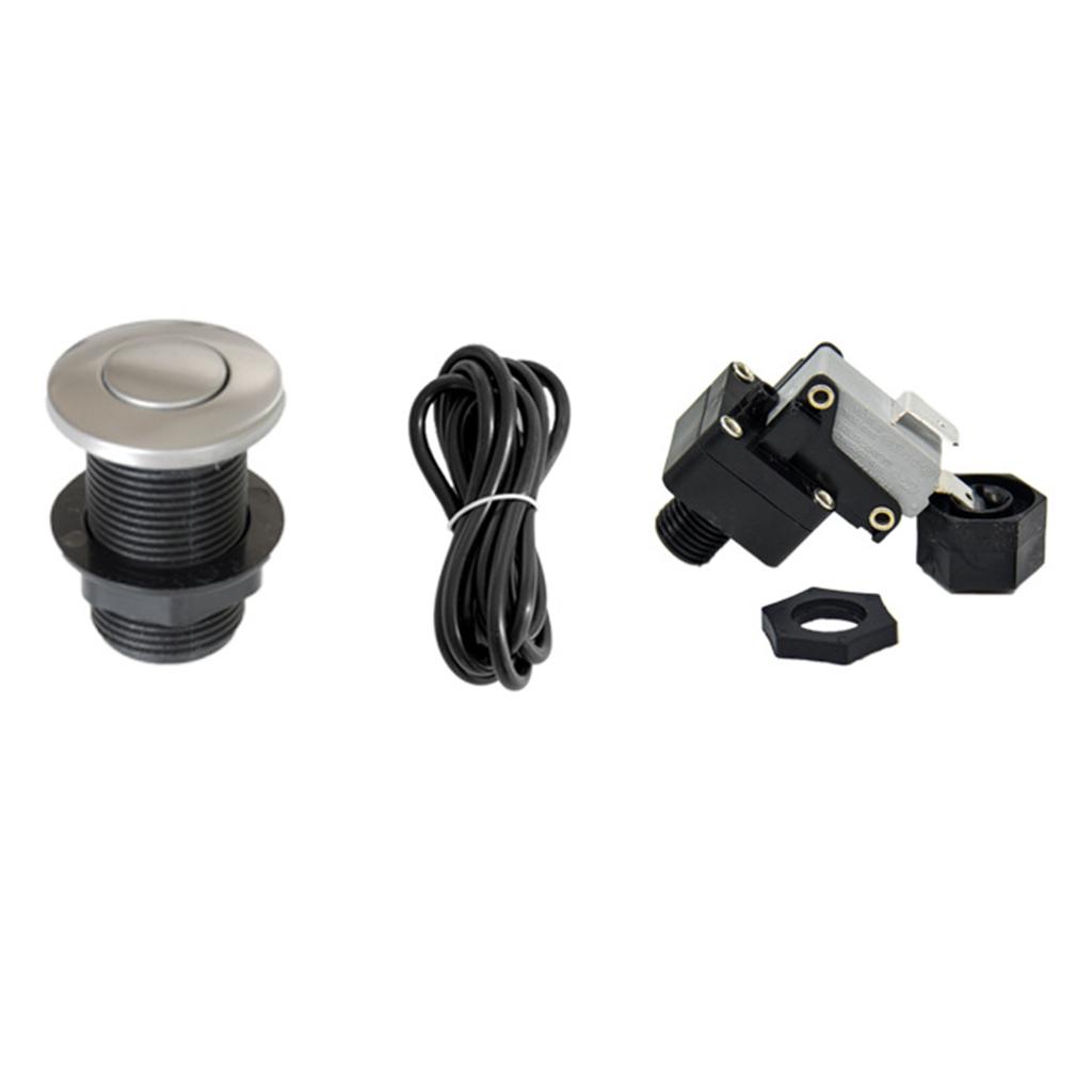 Kit de Interruptor de Aire para Triturador de Basura Encimera de Fregadero Triturador de Residuos Botón de Aire Metálico Encendido/Apagado Accesorios para Trituradores de Comida y Residuos
