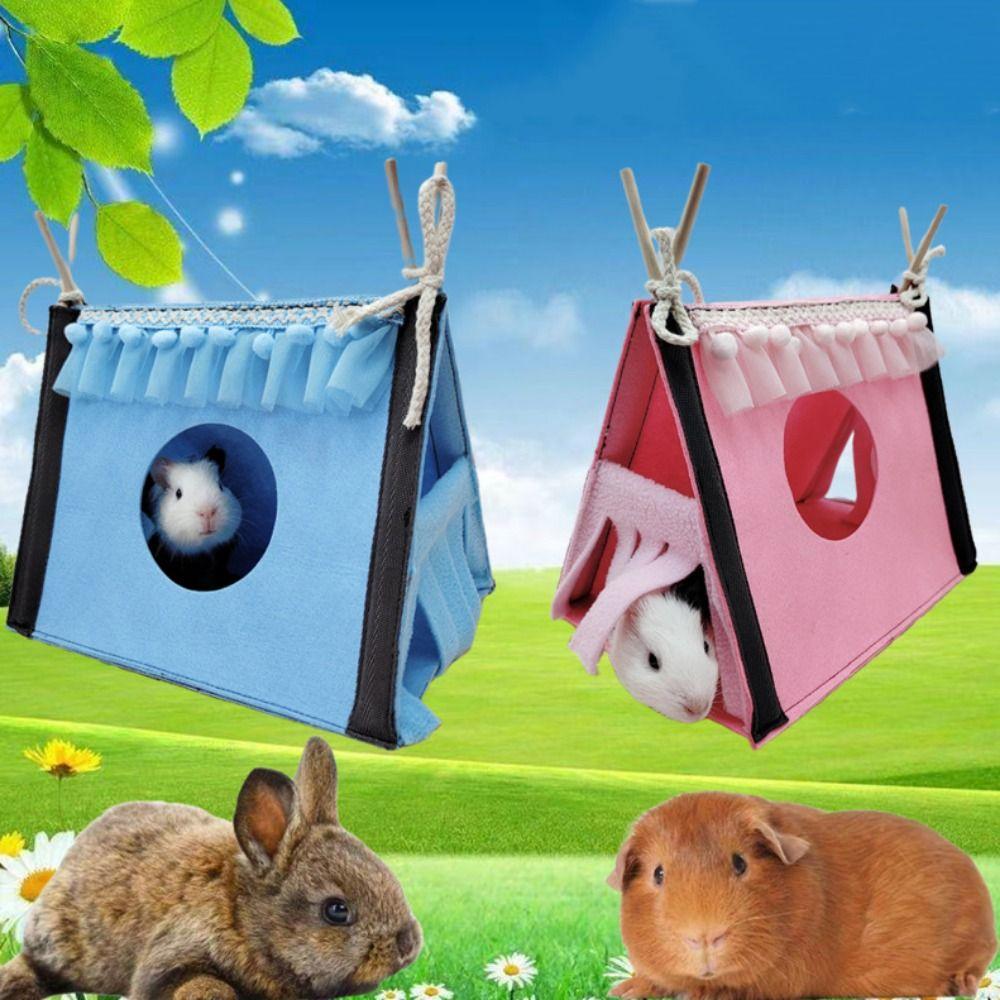 

Felt Rabbit Hidden Tent Foldable Hamster Nest Corner Hideaway Rabbit Tent House Squirrel синий