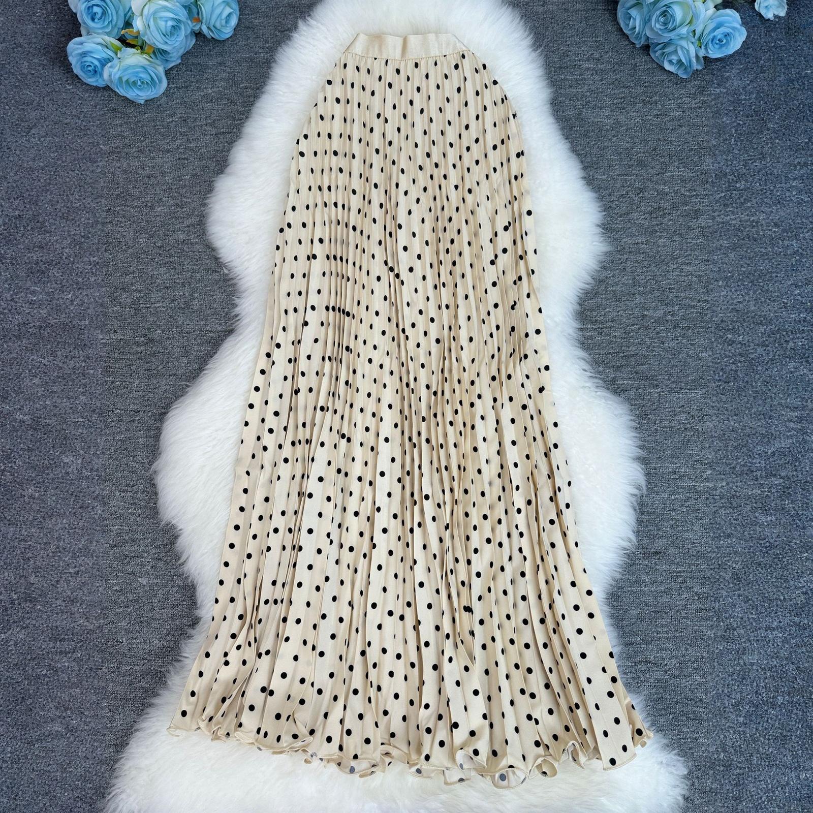 

Женская модная классическая универсальная юбка А-силуэта с принтом, высокая талия, темпераментная, средней длины One Size бежевый