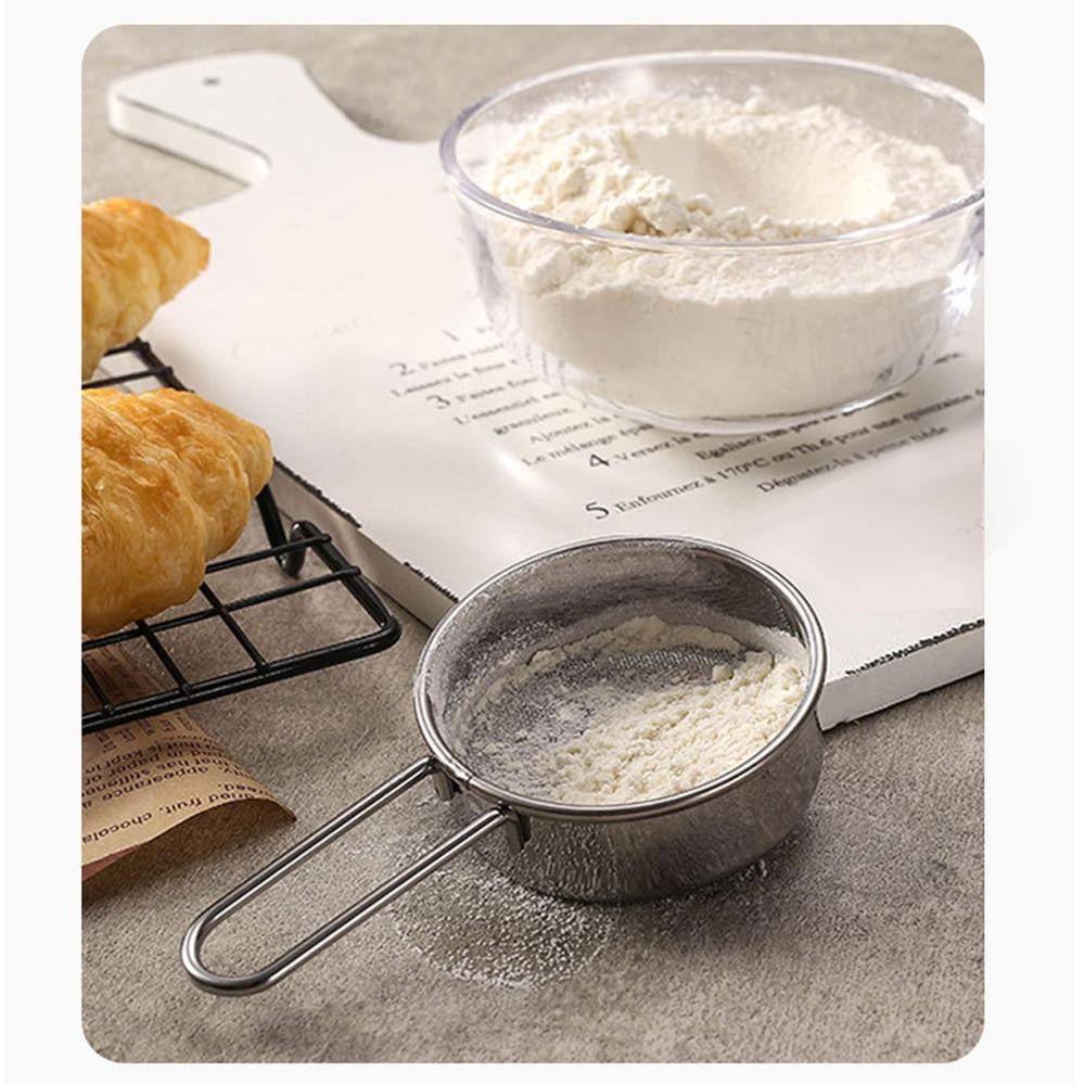 Lightweight Flour Sieve Strainer Round Mini Flour Sifter Mesh Round Sifter  Cheesecake Pizza Bread