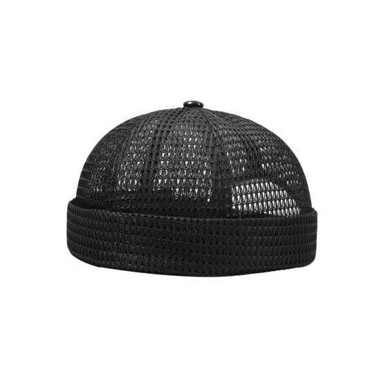 

1/2Pcs Mesh Cap Adjustable Brimless Hat Men Breathable Ultra Cooling Dock Hat Lightweight Foldable Summer Style Hip-Hop Cap Outdoor Wear чёрный
