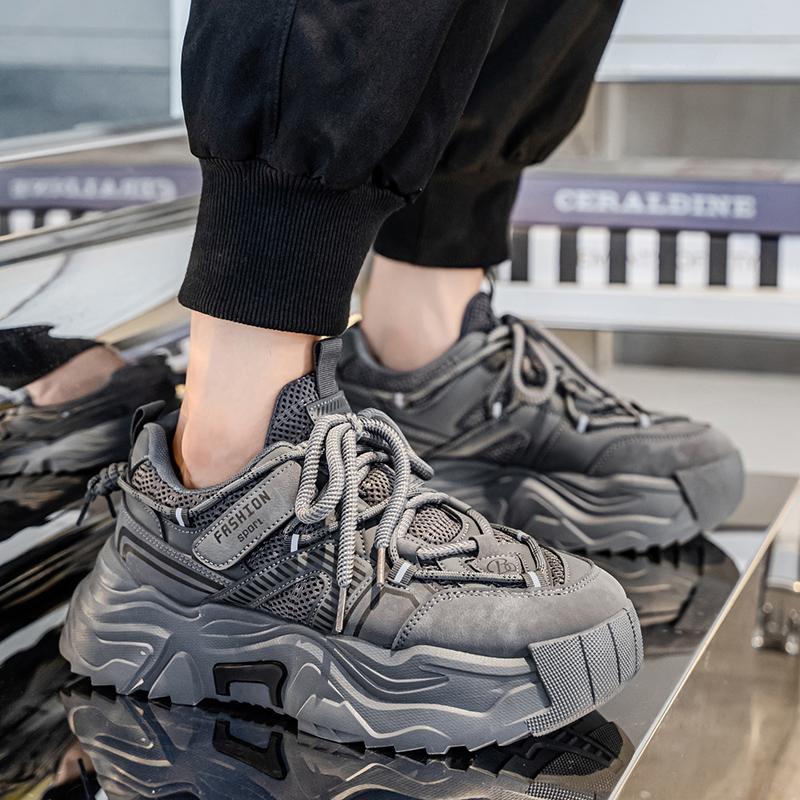 New Fashion Men 's Four Seasons Comfortable Thick Sole Shoes Students BoysTrending Soft Sole Breathable Casual Running Sneakers