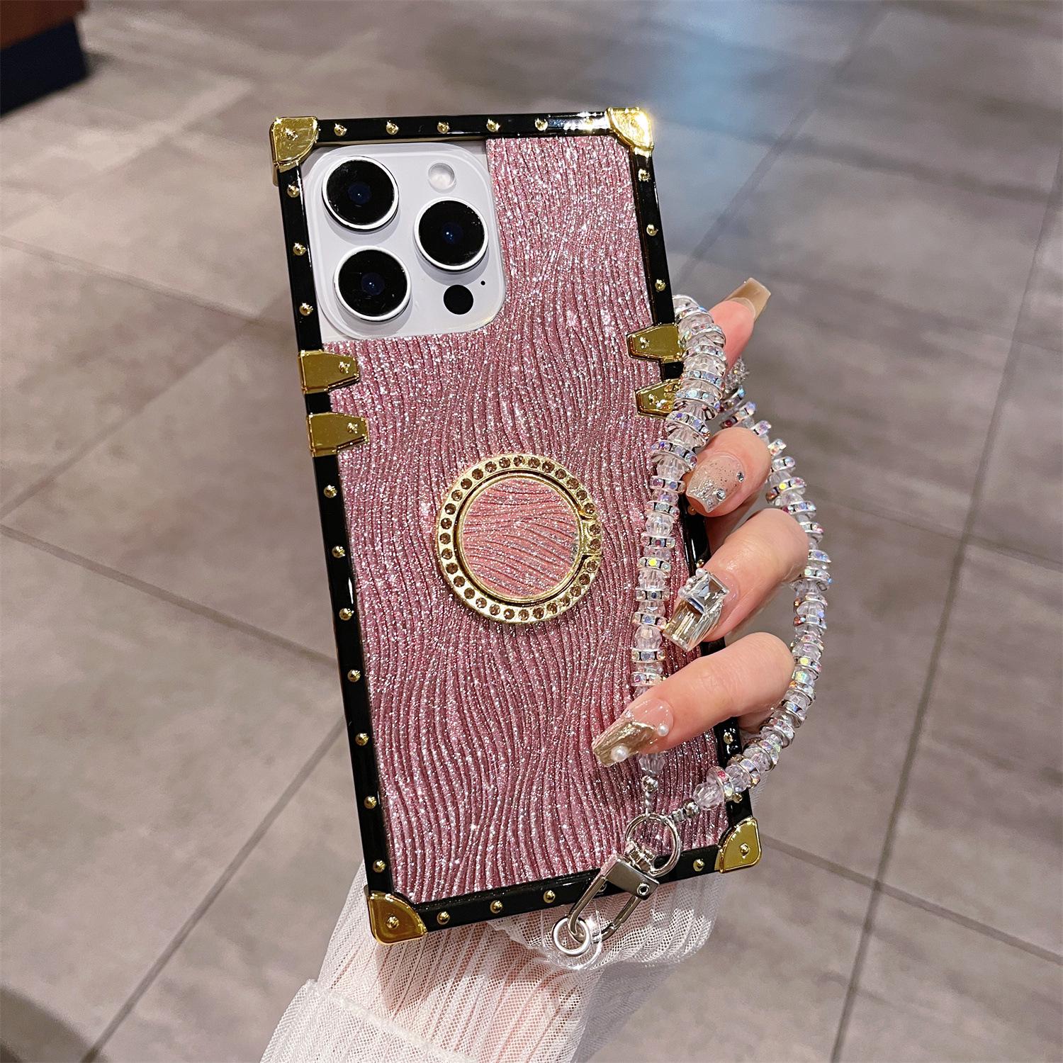 

Блестящая подставка для Apple 17 Pro Max & iPhone 16/15 Силиконовый чехол с браслетом 11 Pro