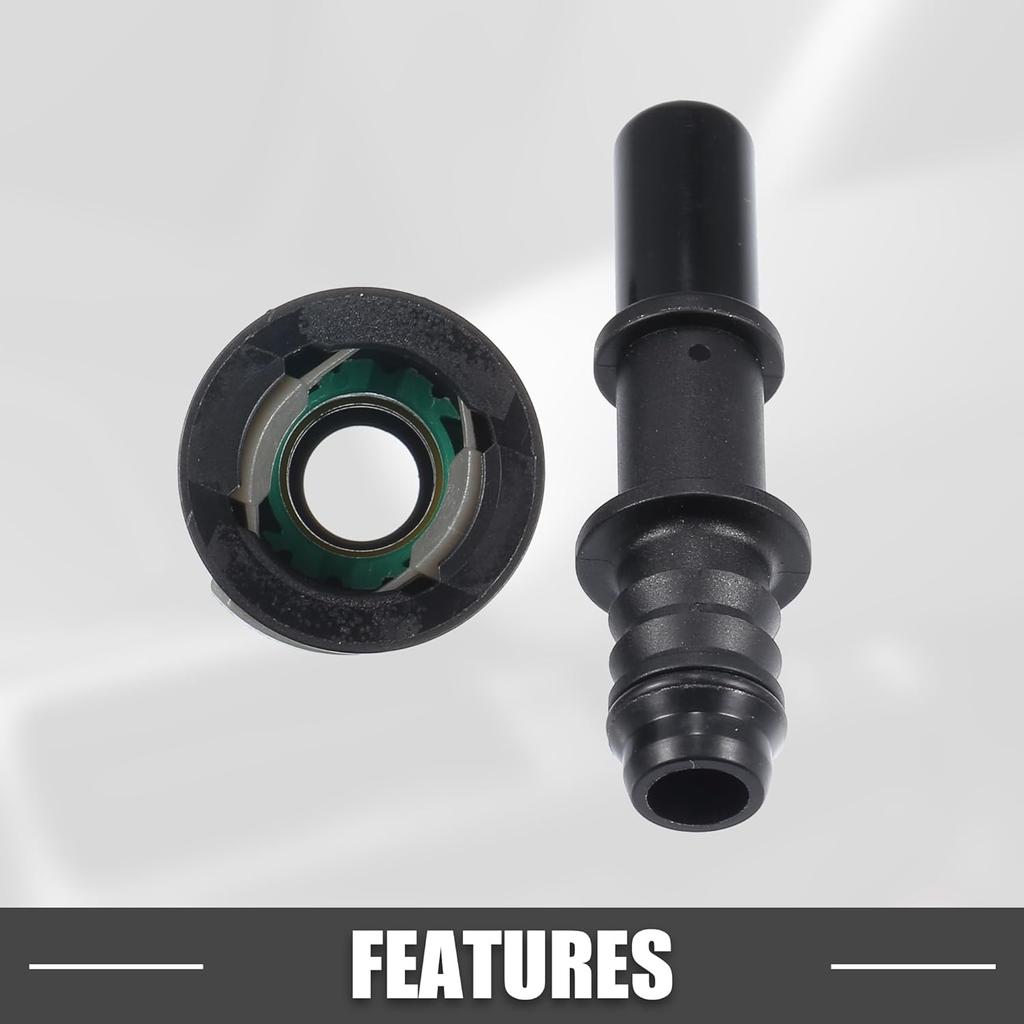 Car Fuel Line Hose Quick Release Connector Kit Straight 1/2" 12.61mm SAE to 1/2" 12mm Disconnect Hose Plastic Gray