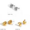 Moderne hartvormige roestvrijstalen oorbellen met geometrisch design voor vrouwen