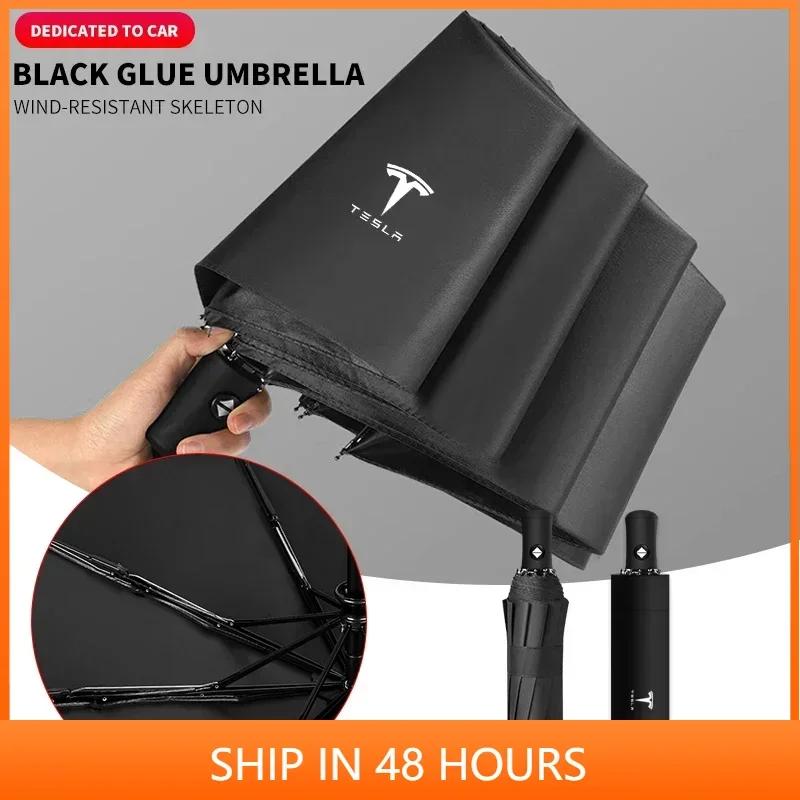 Car Sticker 2025 Hot Car Automatic Folding Windproof Sunshade Umbrella For Tesla Model 3 S X Y Style Roadster Invader Coil Mod W