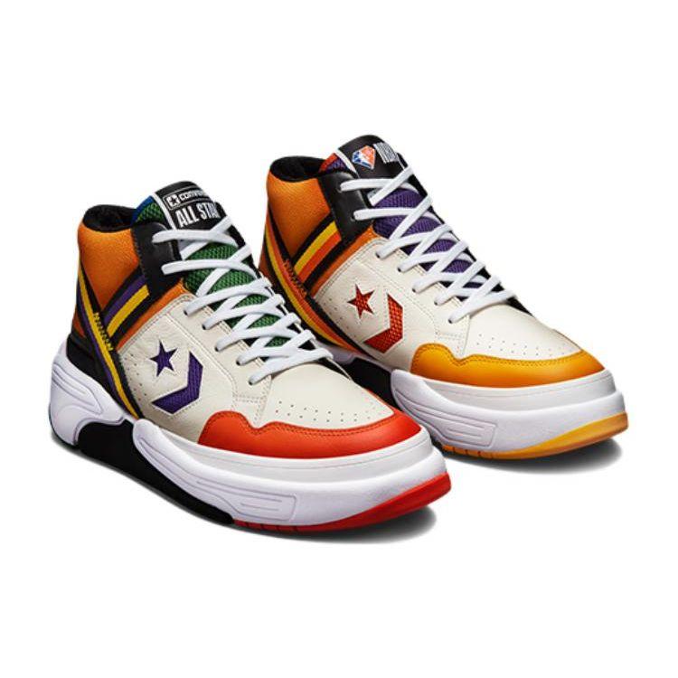 NBA x Converse Weapon CX Mid 75th Anniversary Unisex Sneakers Multi-Color Egret Bold-Mandarin 172657C