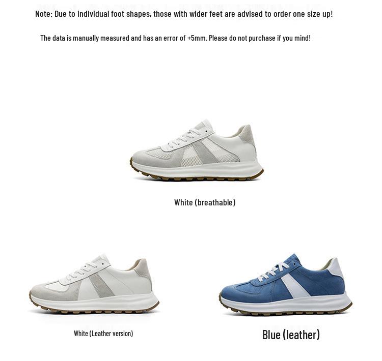 Men's White Breathable Thick-Soled Platform Sneakers - Discreet 8cm Height Boost Casual Dad Shoes