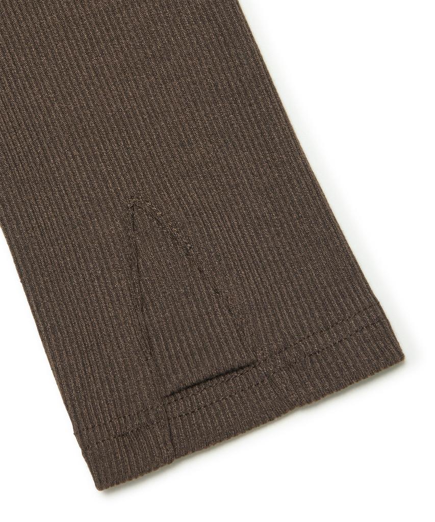 AWOSWEIB Slim Shape V Neck Longsleeve - Coffee Brown