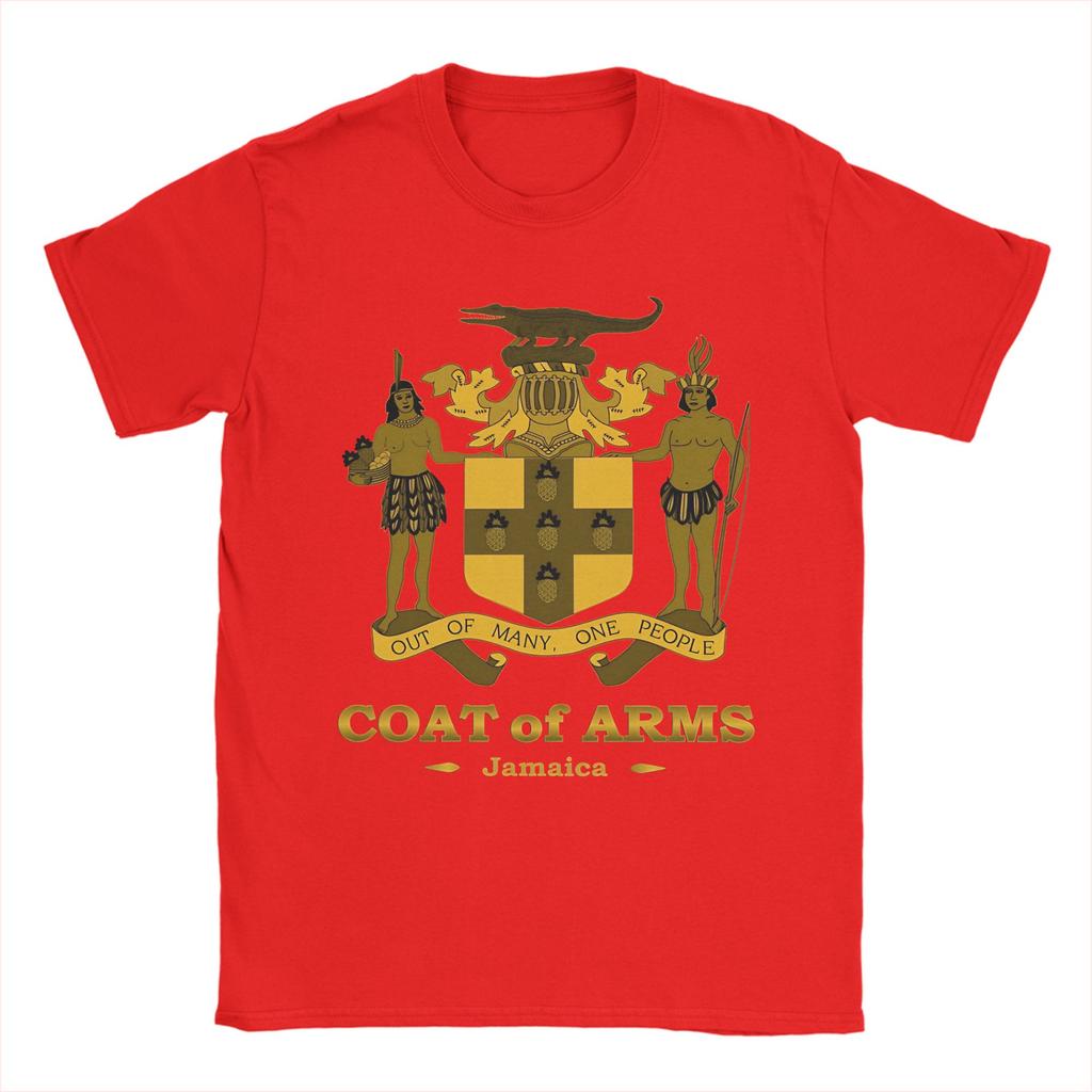 Jamaica Coat Of Arms Gold TShirt Harajuku TShirts Short Sleeve Streetwear Tshirt Summer Cotton Oversize Tees