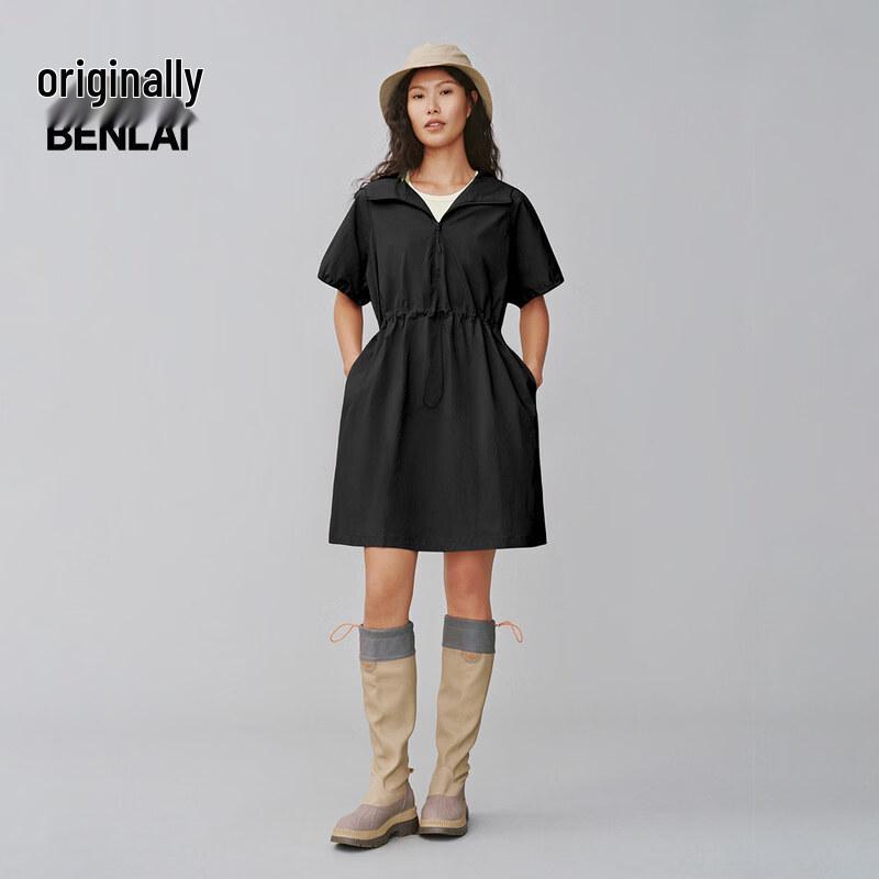 

BENLAI Women s Drawstring Hooded Dress M