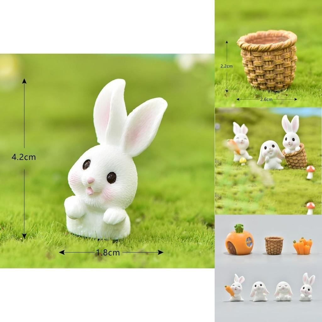 Adorable Rabbit Eat Carrot Diy Resin Figurine Perfect For Lifelike Micro Craft Decor
