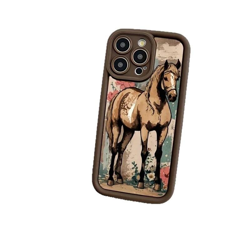Personalized Horse Suitable for Apple 17promax Mobile Phone Case iPhone16/15 Emery 14/13 Protective Case 11