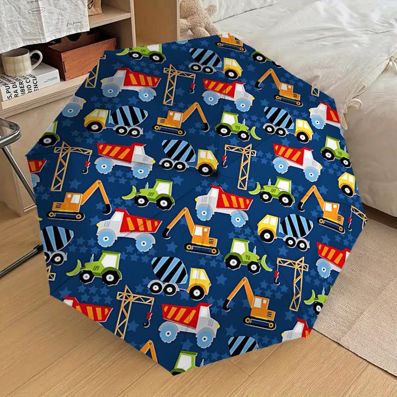 1PC Construction vehicles Umbrella-8-Rib Reinforced, Automatic Open, Lightweight & Durable, Cute Fashion Accessory for Outdoor-T397