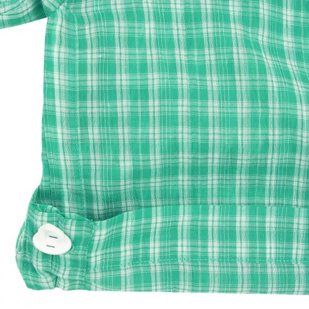 Bluetail Resort Green Check Short Sleeve Shirt Azc4bl01gn