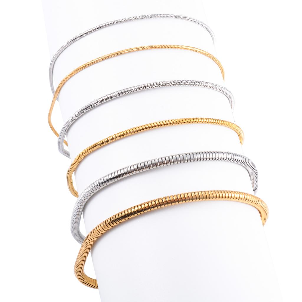 Stainless Steel Round Snake Chain Bracelet for Women Men Ankle Anklet Bangle Cuff Jewelry Making Accessories for Hand Foot