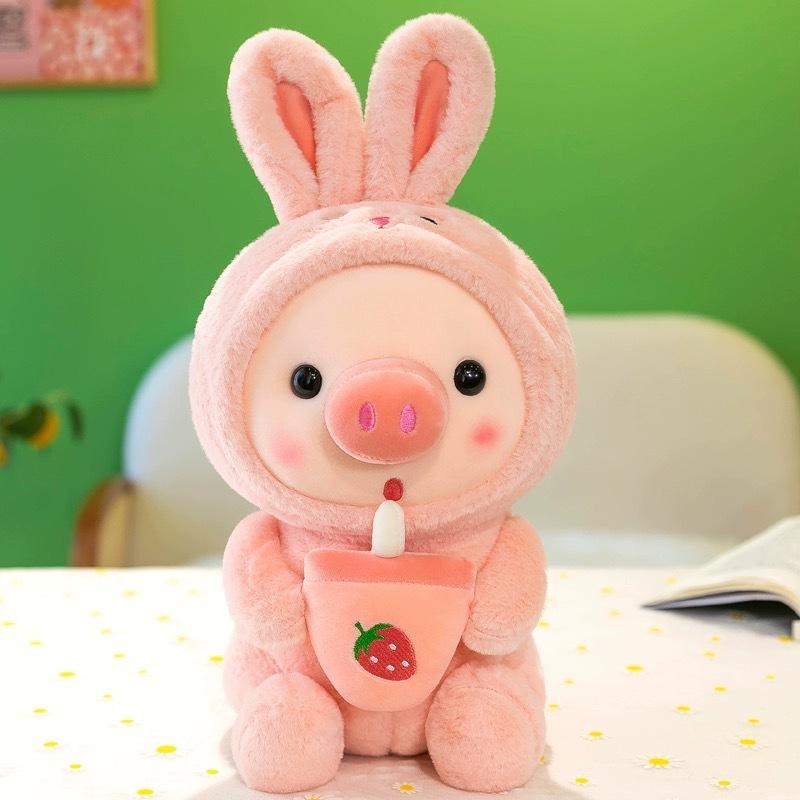 ins milk tea pig doll cute doll gift for girls sleeping doll children pig plush toy