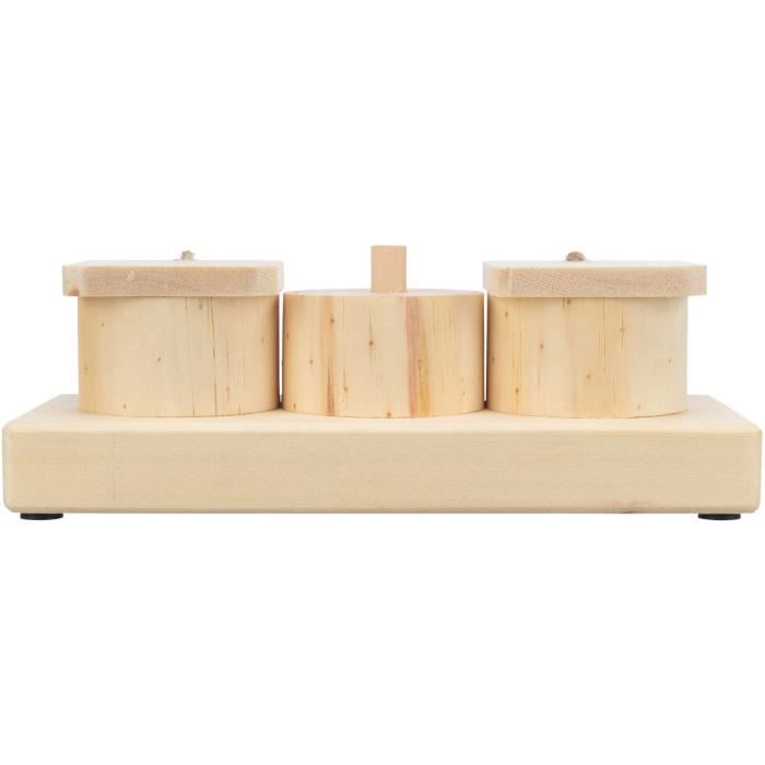 Rodent Toy - Trixie - Snack Cups - Beige - Wood - Rubber