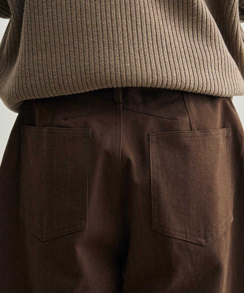 ROTEMBER Dobby Panel Wide Pants [Brown]